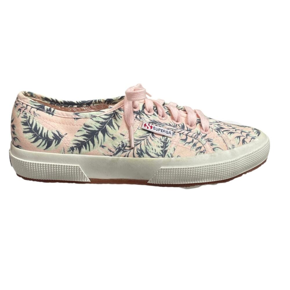 Superga Tropical Print Sneakers Pink Canvas Lace Up Women’s 8.5 EU 39.5 - Picture 5 of 10